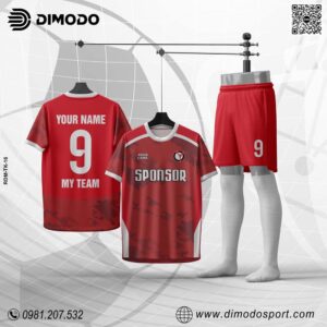 Áo Bóng Đá Nam Dimodo Đỏ Rằn Ri Phong Cách Quân Đội
