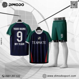 Bộ Quần Áo Bóng Đá TK-18 Màu Xanh Navy Rêu Đỏ Nổi Bật - Năng Động Và Cá Tính