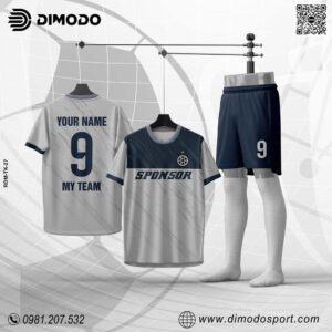 Áo Bóng Đá TK-27 Màu Xám Phối Navy – Thanh Lịch Và Cá tính