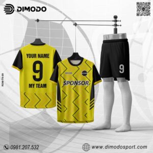 Áo Bóng Đá Dimodo TK-09 Màu Vàng Neon - Thiết Kế Thể Thao Năng Động