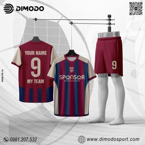 Áo Đấu Dimodo RDM-TK19 - Burgundy Đẳng Cấp Cho Chiến Binh Sân Cỏ