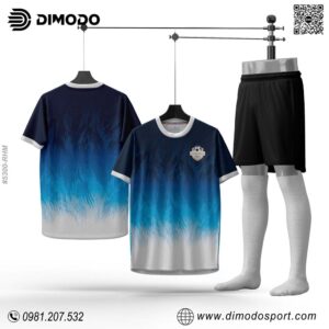 Áo Bóng Đá Thiết Kế - Xanh Navy Gradient Cực Chất