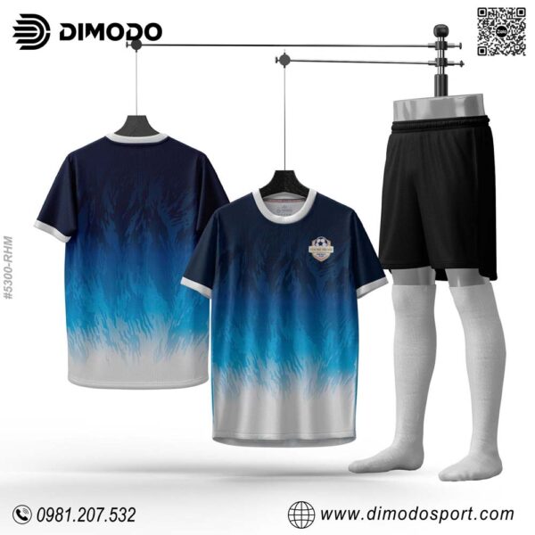 Áo Bóng Đá Thiết Kế - Xanh Navy Gradient Cực Chất