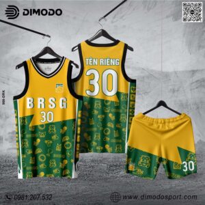 Áo Bóng Rổ In Tên - Vàng Xanh Cá Tính Thể Thao