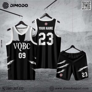 Đồng Phục Bóng Rổ Đen Trắng  Thiết Kế Theo Yêu Cầu