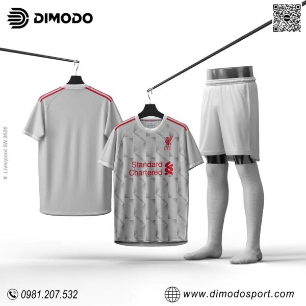 Áo CLB Liverpool SK 2026 Phiên Bản Trắng Xám Hiện Đại