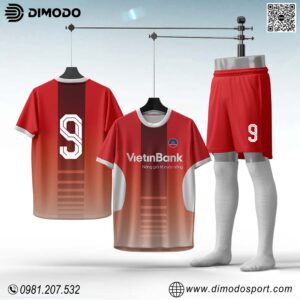Áo Bóng Đá Dimodo Màu Đỏ Đậm - Thiết Kế Gradient Năng Động