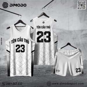 Áo Bóng Rổ Trắng Đen Dimodo - Thiết Kế Hiện Đại, Chất Liệu Cao Cấp