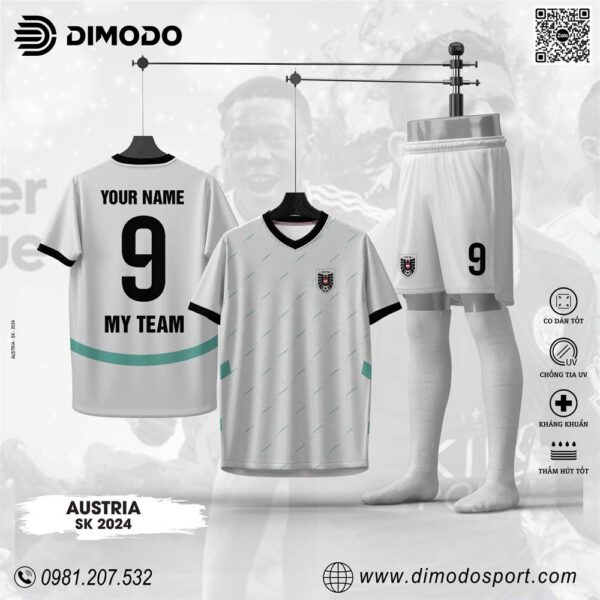 Áo Đội Tuyển AUSTRIA SK 2024 - Trắng Xám
