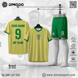Áo Đội Tuyển Brazil SN 2024 Màu Vàng Chanh Nhạt