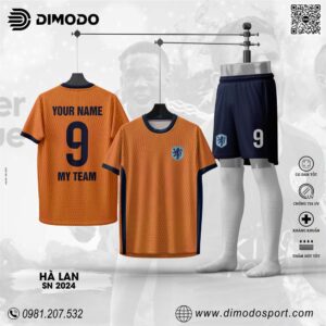 Bộ Quần Áo Thể Thao Hà Lan SN 2024 Màu Cam
