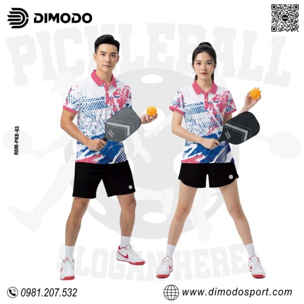Bộ Đồ Thể Thao Pickleball Màu Trắng - Họa Tiết Năng Động Cho Giới Trẻ