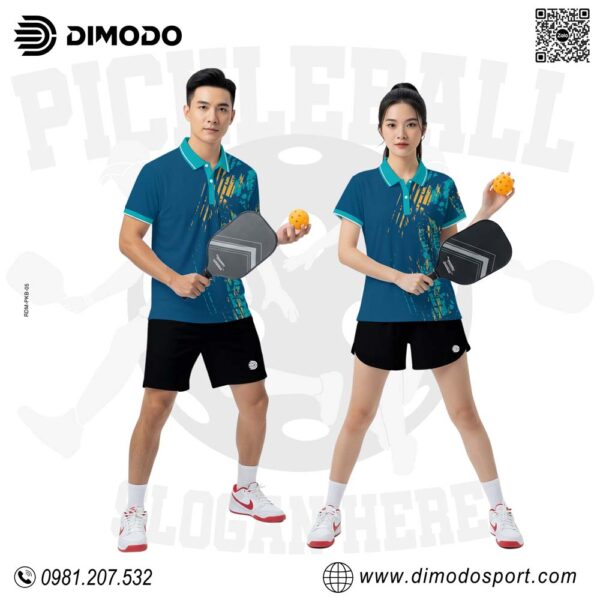 Áo Thể Thao Pickleball Nam Nữ DIMODO Xanh Dương