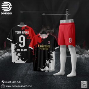 Áo Tập Luyện AC Milan 2025 - Đen Đỏ