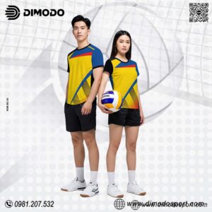 Áo Bóng Chuyền Nam Nữ Màu Vàng Phối Đen – Năng Động Và Hiện Đại