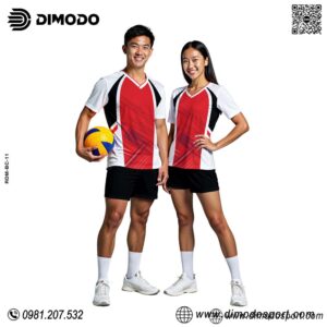 Áo Thun Thể Thao Đôi DIMODO Đỏ Trắng Đen – Mã RDM-BC-11