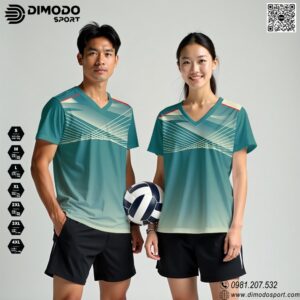 Áo Bóng Chuyền Thiết Kế Xanh Ngọc Bích Chuyển Sắc DIMODO SPORT – Thiết Kế Độc Đáo, Năng Động