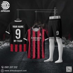 Áo Câu Lạc Bộ AC Milan Màu Đỏ Đen Năng Động