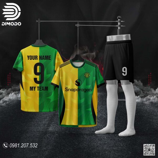 Áo Đấu CLB Man City - Xanh Lá Phối Vàng Năng Động