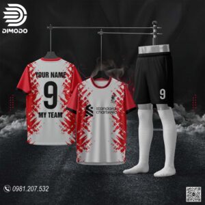 Bộ Quần Áo Bóng Đá Clb Liverpool Trắng Đỏ Nổi Bật