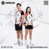 Áo Bóng Chuyền Unisex Trắng Đen – Thiết Kế Thể Thao Năng Động