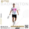 Áo Cầu Lông Dimodo Sport Màu Trắng Họa Tiết Chuyển Sắc Năng Động
