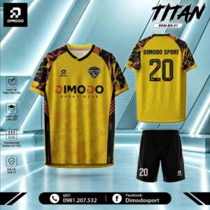 Áo bóng đá thiết kế Vàng Họa Tiết TITAN