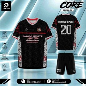 Áo bóng đá thiết kế Đen Họa Tiết CORE – DIMODO SPORT