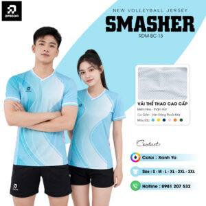 Áo bóng chuyền SMASHER Xanh Ya– DIMODO SPORT
