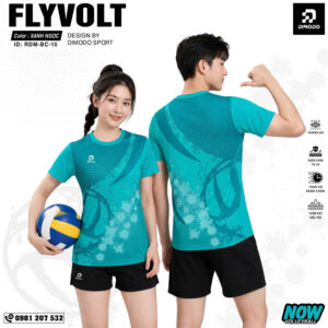 Áo bóng chuyền FLYVOLT xanh ngọc – DIMODO SPORT