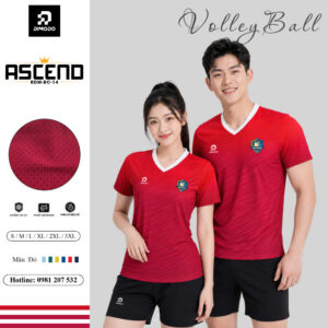 Áo bóng chuyền ASCENO màu ĐỎ DIMODO SPORT