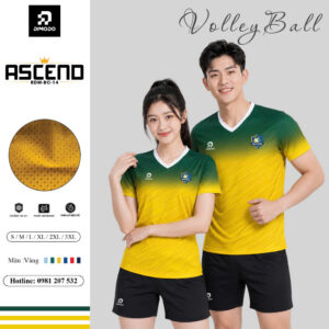 Áo bóng chuyền ASCENO màu VÀNG DIMODO SPORT