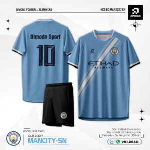 Áo bóng đá CLB Mancity Xanh truyền thống SN 2027