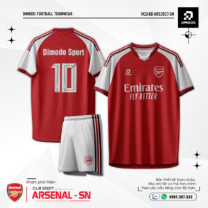 Áo bóng đá CLB Arsenal đỏ truyền thống 2027